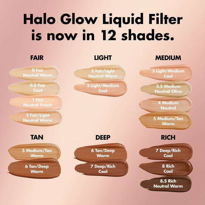 0 Fair Neutral Warm Halo Glow Liquid Filter, 31.5ml
