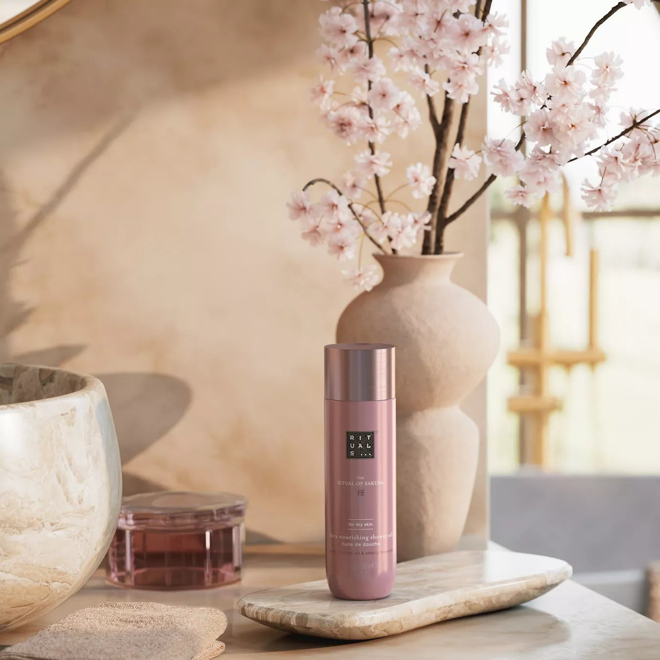 The Ritual of Sakura Cherry Blossom & Rice Milk Shower Oil, 200ml