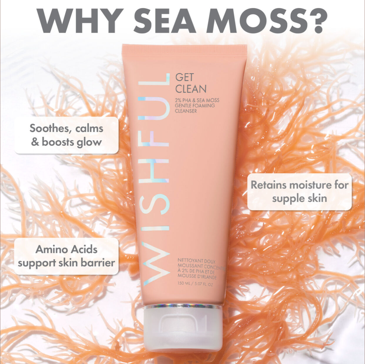 Get Clean 2% PHA & Sea Moss Gentle Foaming Cleanser, 150ml