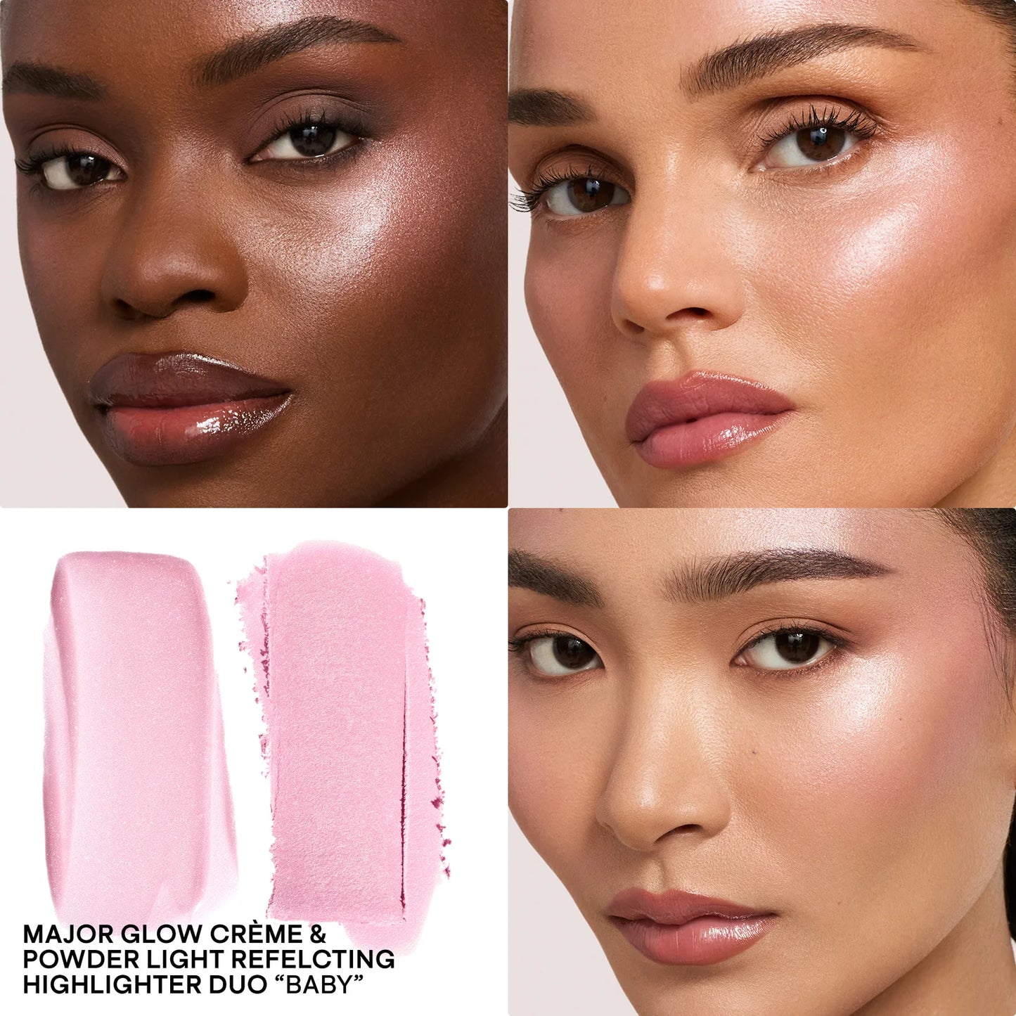 Major Glow Creme Powder Light Reflecting Translucent Highlighter Duo - Baby