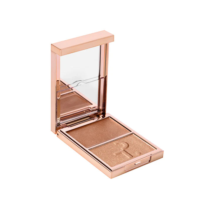 Major Glow Creme Powder Light Reflecting Translucent Highlighter Duo - Honey